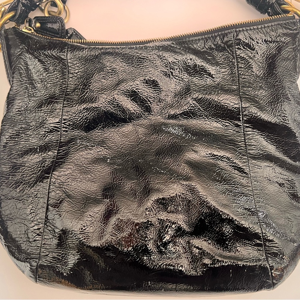 Coach Gold Clasp Textured Handbag - Picture 5 of 10